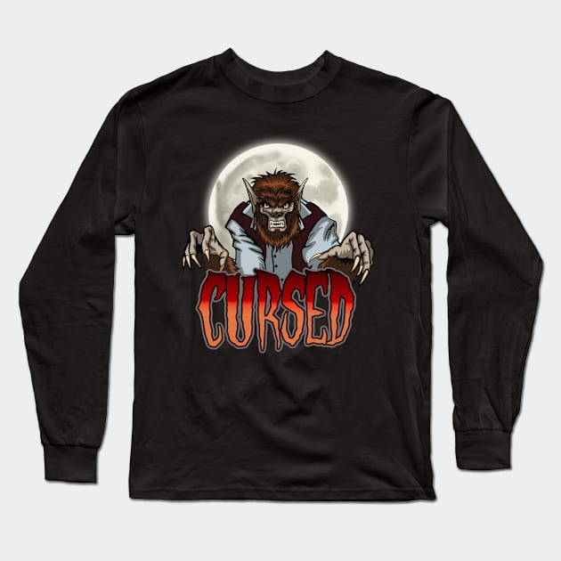 Werewolf Cursed Long Sleeve T-Shirt by RowdyPop